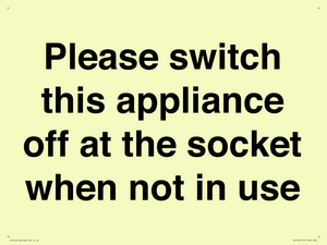 Please switch this appliance off at the socket when not in use